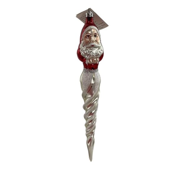 Radko ST NICKCICLE Icicle Spiral 10” Ornament 92-107‎ Santa Claus 2-Sided Icicle - Picture 4 of 7